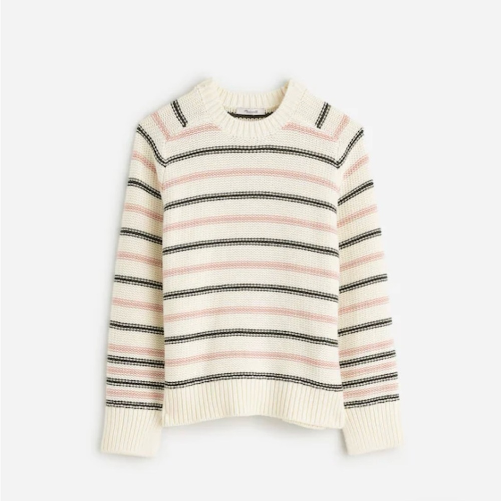 Madewell Cotton Crewneck Sweater in Stripe - XS